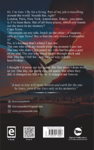 The back cover of the book Once in Cape Town which is written by Sanchit Grover
