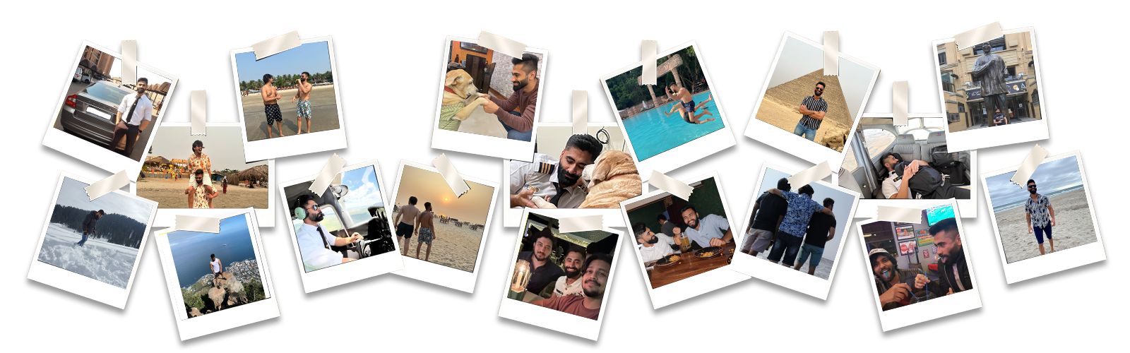 Polaroid photos of author Sanchit Grover